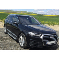 Бокові пороги Allmond Grey (2 шт. Алюміній) для Ауди Q7 2015-2026 рр