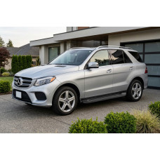 Бокові пороги Allmond Black (2 шт., алюміній) для мерседес GLE/ML сlass W166 2011-2018 рр
