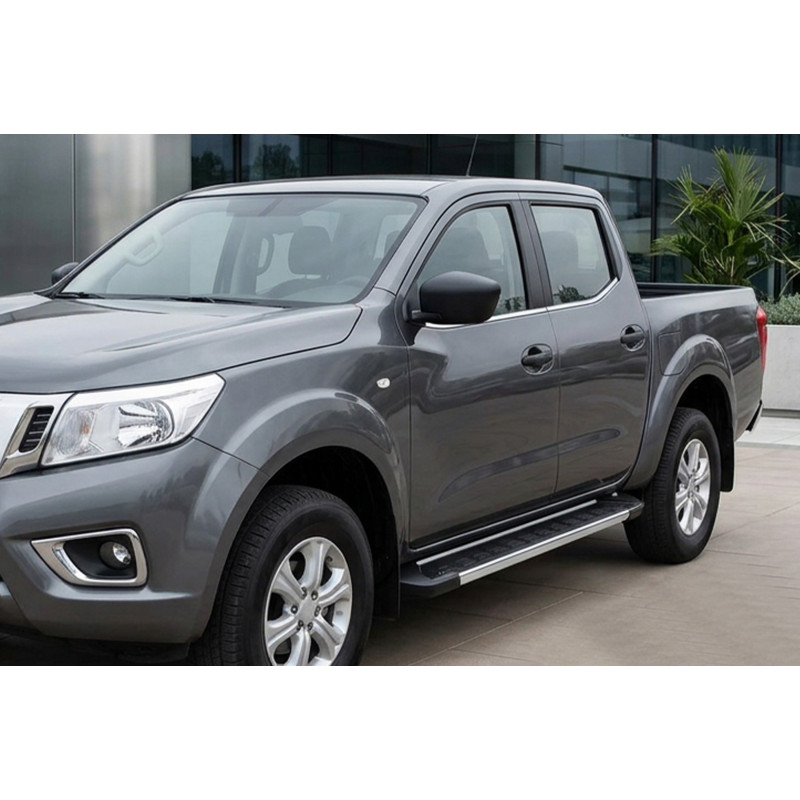 Бокові пороги RedLine V1 (2 шт., алюм.) для Nissan Navara/NP300 2016- рр