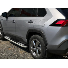 Бокові пороги Tayga V2 (2 шт. алюміній) для Toyota Rav 4 2019- рр