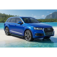 Бокові пороги Maya Blue (2 шт., алюміній) для Ауди Q7 2015-2026 рр