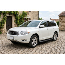 Бокові пороги Tayga Black (2 шт., Алюміній) для Toyota Highlander 2008-2013 рр