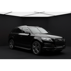 Бокові пороги Tayga Black (2 шт. алюміній) для Ауди Q7 2005-2015 рр