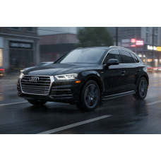 Бокові пороги Tayga Black (2 шт., Алюміній) для Ауди Q5 2017-2025 рр