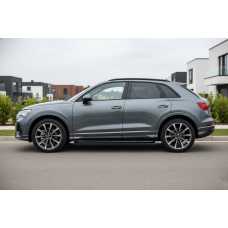 Бокові пороги Tayga Black (2 шт., Алюміній) для Ауди Q3 2019- рр