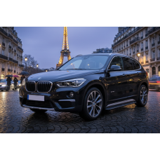 Бокові пороги Tayga Black (2 шт., Алюміній) для бмв X1 F48 2015-2022 рр