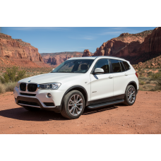 Бокові пороги Tayga Black (2 шт. Алюміній) для бмв X3 F25 2011-2018 рр