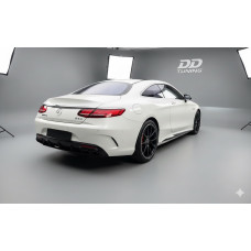 Задній дифузор з насадками Black (2018-2020) для мерседес S-class C217 Coupe рр