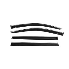 Ветровики с хромированным молдингом (4 шт, HIC) для Toyota Highlander 2013-2019 гг