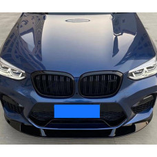 Передня Lip накладка 3D (для F98 2018-2022, чорний глянець) для бмв X4 G02 2018- рр