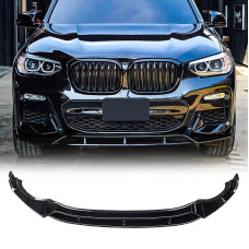 Передня Lip накладка 3D (для M-Sport 2018-2022, чорний глянець) для бмв X4 G02 2018- рр