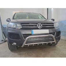 Кенгурятник WT003 (нерж) для Volkswagen Touareg 2010-2018 рр