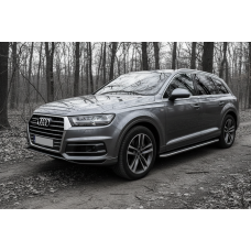 Бокові пороги Maydos V2 (2 шт., Алюміній -2026 нерж) для Ауди Q7 2015-2026 рр