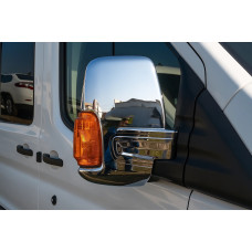 Накладки на дзеркала (2 шт хром) Полірована нержавіюча сталь для Ford Transit 2014- рр