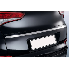 Кромка над номером (2015—2018 верхня вузька нерж) Carmos - Турецька сталь для Hyundai Tucson TL 2016-2021 рр