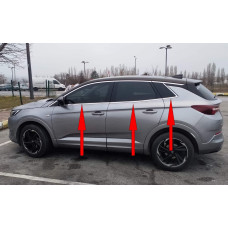 Нижні молдинги стекол (6 шт нерж) для Opel Grandland X 2017- рр