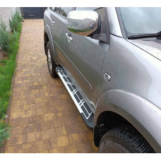 Бокові пороги Sunrise (2 шт. алюміній) для Mitsubishi Pajero Sport 2008-2015 рр