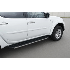 Бокові пороги Fullmond (2 шт. алюміній) для Mitsubishi Pajero Sport 2008-2015 рр