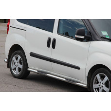 Бічні труби (2 шт. нерж) 60 мм довга база для Opel Combo 2012-2018 рр