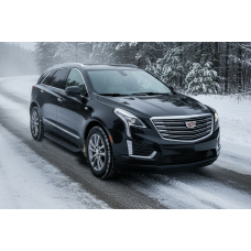 Бокові пороги Tayga Black (2 шт. алюміній) для Cadillac XT5 2016- рр