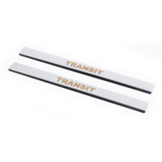 Накладки на пороги Carmos V1 (2 шт нерж.) для Ford Transit 2000-2014 рр