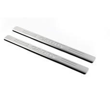 Накладки на дверні пороги OmsaLine (2 шт. нерж) для Volkswagen Caddy 2015-2020 рр