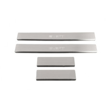 Накладки на пороги Натанико (нерж) Стандарт - стрічка Lohmann 0.5 мм для Suzuki Swift 2010-2017 рр