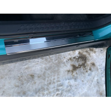 Накладки на пороги Натанико (4 шт. нерж.) Premium - стрічка 3М 0.8 мм для Toyota C-HR 2016-2023 рр