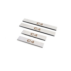 Накладки на пороги Carmos (4 шт. нерж.) для Citroen C-4 2010-2018 рр