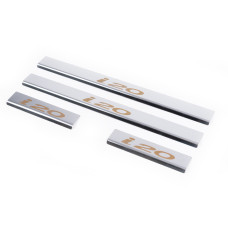 Накладки на пороги Carmos V1 (4 шт нерж) для Hyundai I-20 2008-2012 рр