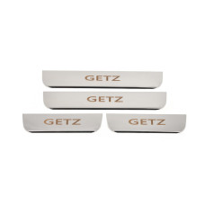 Накладки на пороги Carmos (4 шт нерж) для Hyundai Getz 2002- рр