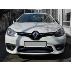 Накладки на решітку бампера (2013-2026 нерж) Carmos - Турецька сталь для Renault Fluence рр