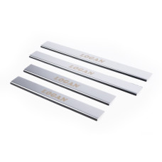 Накладки на пороги Carmos V1 (4 шт нерж) для Renault Logan II 2013-2022 рр