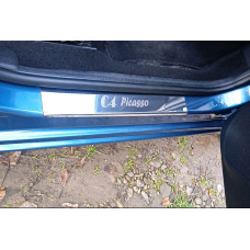 Накладки на пороги Carmos (4шт нерж.) для Citroen C-4 Picasso 2006-2013 рр