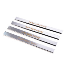 Накладки на пороги Carmos V1 (нерж) Передні та задні двері (4 шт) для Peugeot Partner Tepee 2008-2018 рр