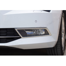 Окантовка протитуманних ліхтарів OmsaLine (2 шт. нерж.) для Skoda Superb 2015-2024 рр