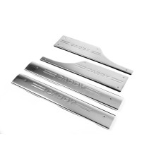 Накладки на внутрішні пороги OmsaLine (4 шт. нерж.) для Volkswagen Caddy 2015-2020 рр