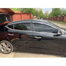 Вітровики з хромованим молдингом (4 шт Niken) для Hyundai Elantra (AD) 2015-2020 рр