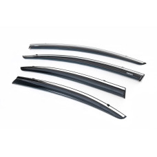 Вітровики з хромованим молдингом (4 шт Niken) для Honda Civic Sedan IX 2011-2016 рр
