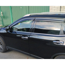 Вітровики з хромованим молдингом (4 шт. Niken) для Nissan X-trail T32/Rogue 2014-2021 рр