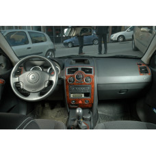 Накладки на панель 17 деталей (Meric Туреччина) Дерево для Renault Megane II 2004-2009 рр