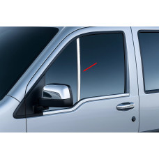 Молдинг вертикальний на кватирку (2 шт. нерж.) OmsaLine - Італійська нержавійка для Ford Connect 2006-2009 рр