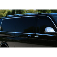 Повна окантовка вікон (14 шт нерж) 2 бокових дверей Коротка база для Volkswagen T5 Caravelle 2004-2010 рр