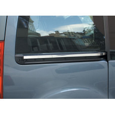 Молдинг під зсувні двері (2 шт. нерж.) OmsaLine - Італійська нержавійка для Peugeot Partner Tepee 2008-2018 рр