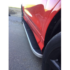 Бокові пороги Tayga Grey (2 шт. алюміній) для Skoda Karoq 2018- рр