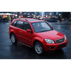 Бокові пороги Maya Red (2 шт. алюміній) для Chery Tiggo 1 2005-2016 рр