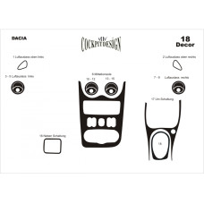 Накладки на панель (варіант 1) Карбон для Lada Largus 2012- рр