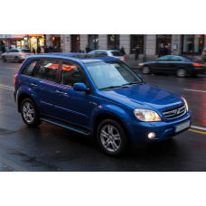 Бокові пороги Maya Blue (2 шт. алюміній) для Chery Tiggo 1 2005-2016 рр
