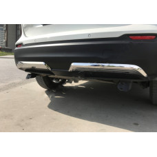 Накладки на торец заднього бампера (2017-2021 нерж) для Nissan Qashqai рр