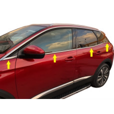 Нижні молдинги стекол (8 шт нерж) Carmos - Турецька сталь для Peugeot 3008 2016-2023 рр